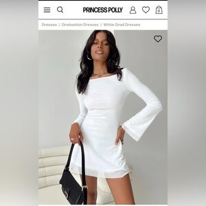 Princess Polly long sleeve white Graduation Dress